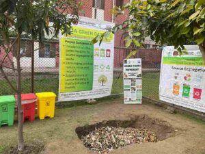 Images of Grow Green Gardens Project Collection Bins.