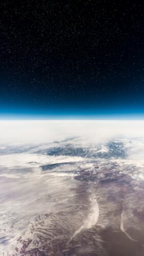 aerial view of Earth's landscape from high altitude