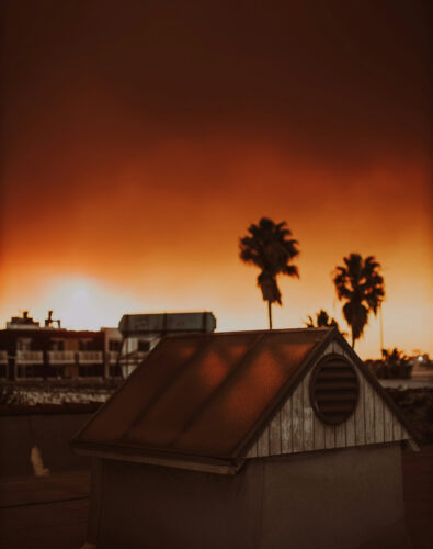 Sunrise in Los Angeles during the Palisades fire