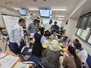 Students engaging in a co-creation session.